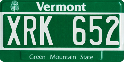 VT license plate XRK652