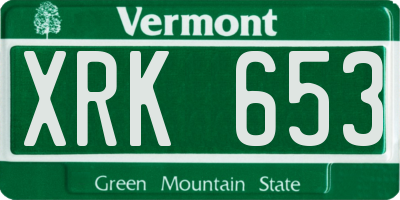 VT license plate XRK653
