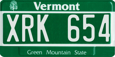 VT license plate XRK654