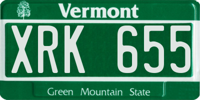 VT license plate XRK655