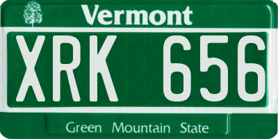 VT license plate XRK656