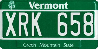 VT license plate XRK658