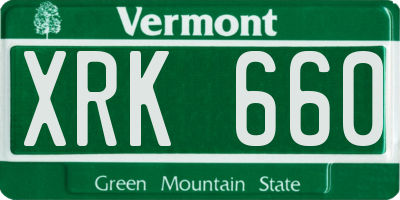 VT license plate XRK660