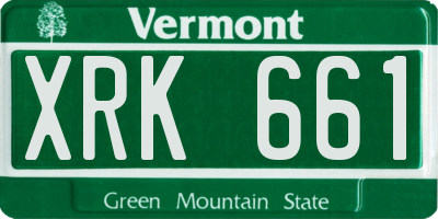 VT license plate XRK661