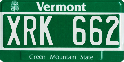 VT license plate XRK662