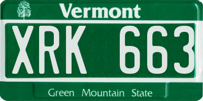 VT license plate XRK663