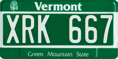 VT license plate XRK667