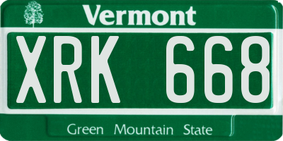 VT license plate XRK668