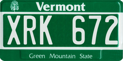 VT license plate XRK672