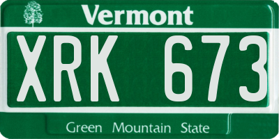 VT license plate XRK673