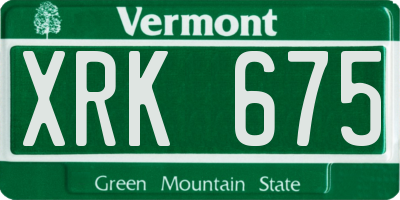 VT license plate XRK675
