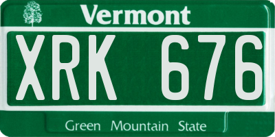 VT license plate XRK676