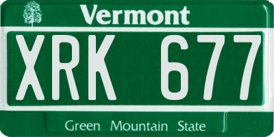 VT license plate XRK677
