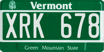VT license plate XRK678