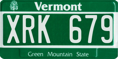 VT license plate XRK679