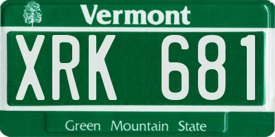VT license plate XRK681