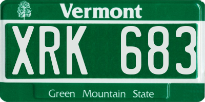 VT license plate XRK683