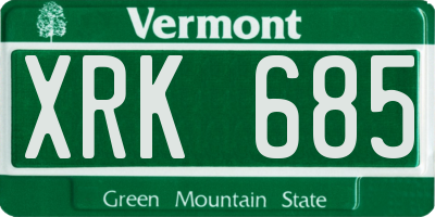 VT license plate XRK685