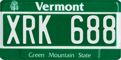 VT license plate XRK688