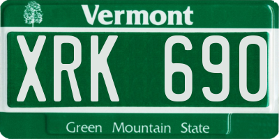 VT license plate XRK690