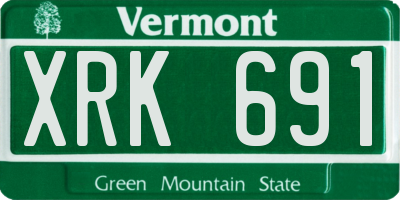VT license plate XRK691