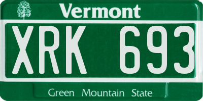 VT license plate XRK693