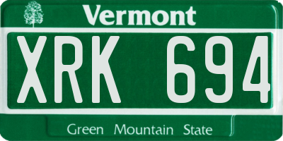 VT license plate XRK694