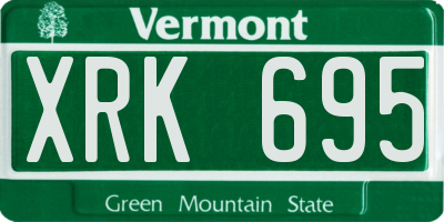 VT license plate XRK695