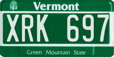 VT license plate XRK697
