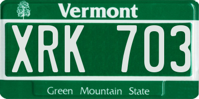 VT license plate XRK703