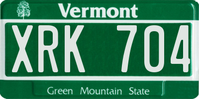VT license plate XRK704