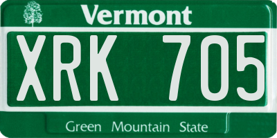 VT license plate XRK705