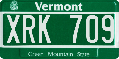 VT license plate XRK709
