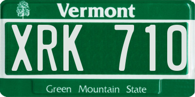 VT license plate XRK710