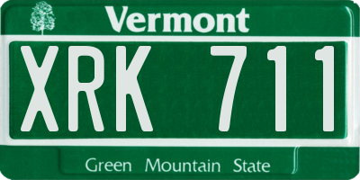 VT license plate XRK711