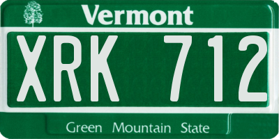 VT license plate XRK712