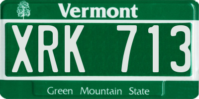 VT license plate XRK713