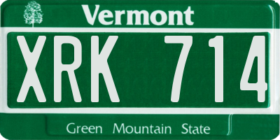 VT license plate XRK714