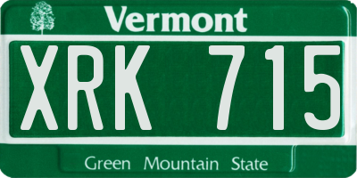 VT license plate XRK715