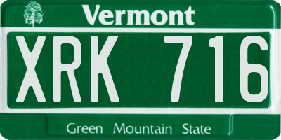 VT license plate XRK716