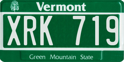VT license plate XRK719