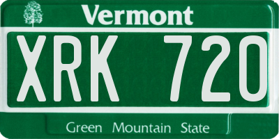 VT license plate XRK720