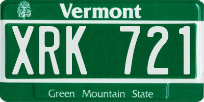 VT license plate XRK721