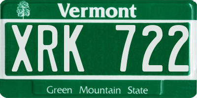 VT license plate XRK722