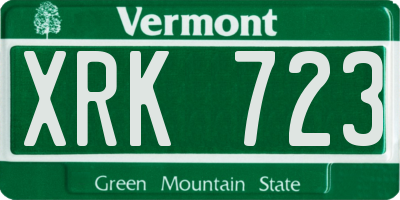 VT license plate XRK723