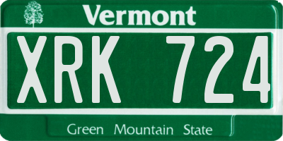 VT license plate XRK724