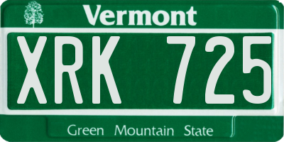 VT license plate XRK725