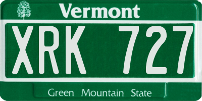 VT license plate XRK727