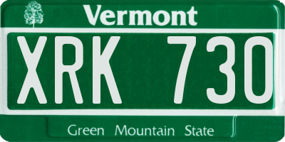 VT license plate XRK730