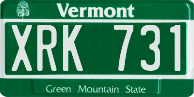 VT license plate XRK731